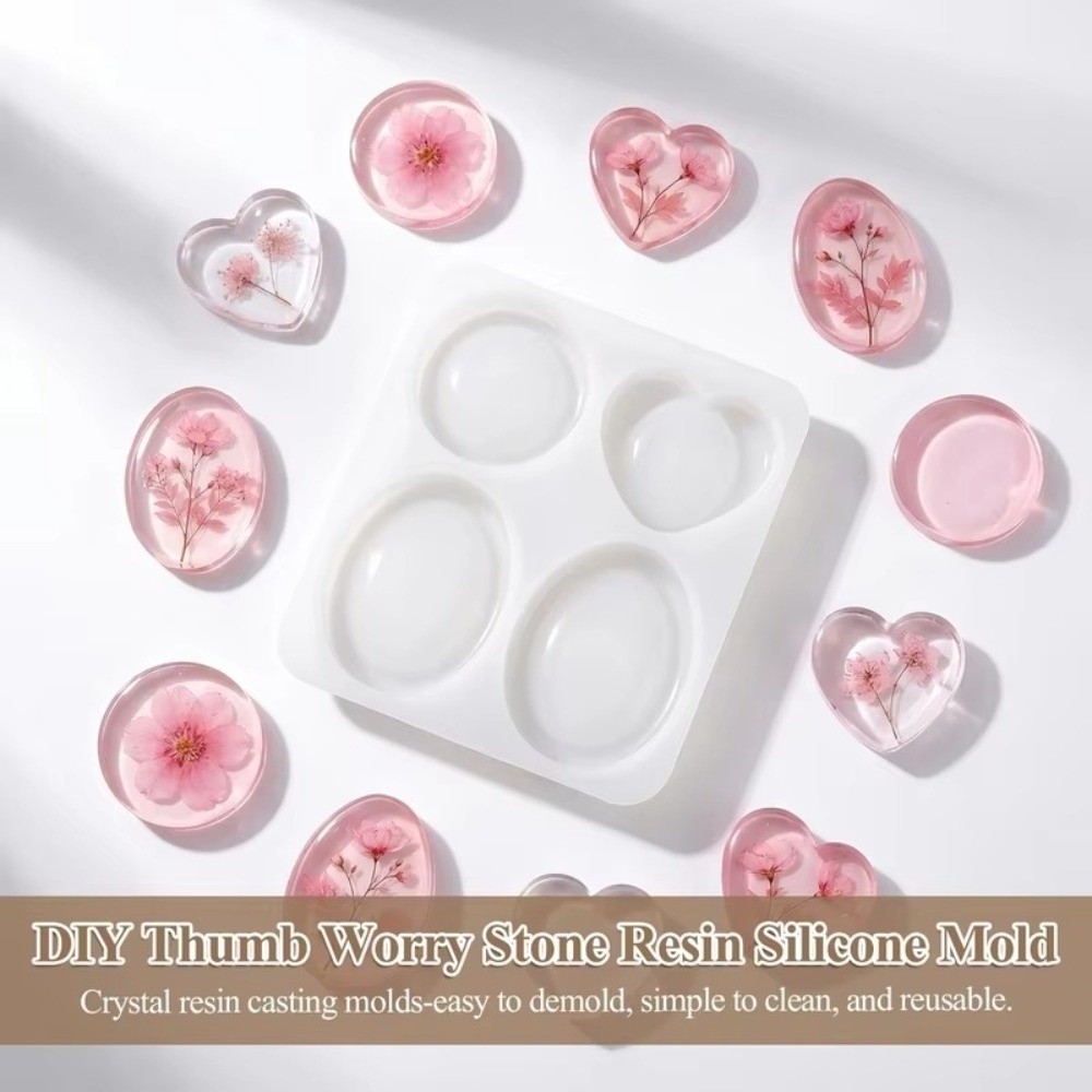 Resin Craft Ideas - Nieuwe siliconen zaksteenmal, vier ontwerpen, hartvormige