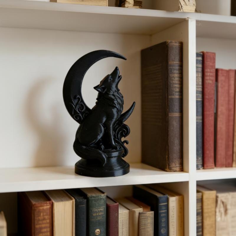 Maanwolf-totemornament, kunstb - Resin Craft Workshop recensie en prijs