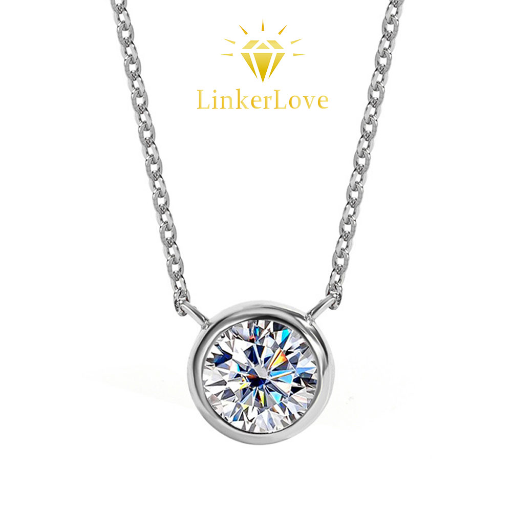 LinkerLove 1ct Moissanite kett - Bezels Set Pendant recensie en prijs