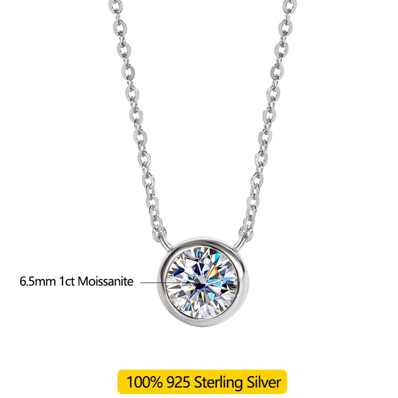 LinkerLove 1ct Moissanite kett - Bezels Set Pendant recensie en prijs